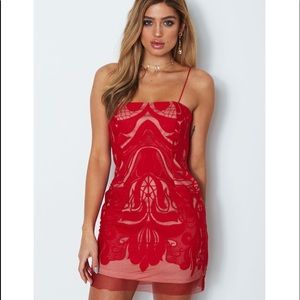 Red white fox boutique dress brand new